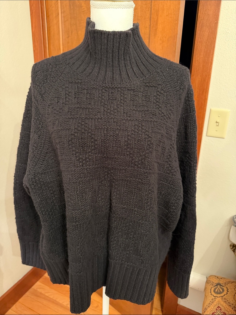 Banana Republic Charcoal High-Neck Knit Sweater